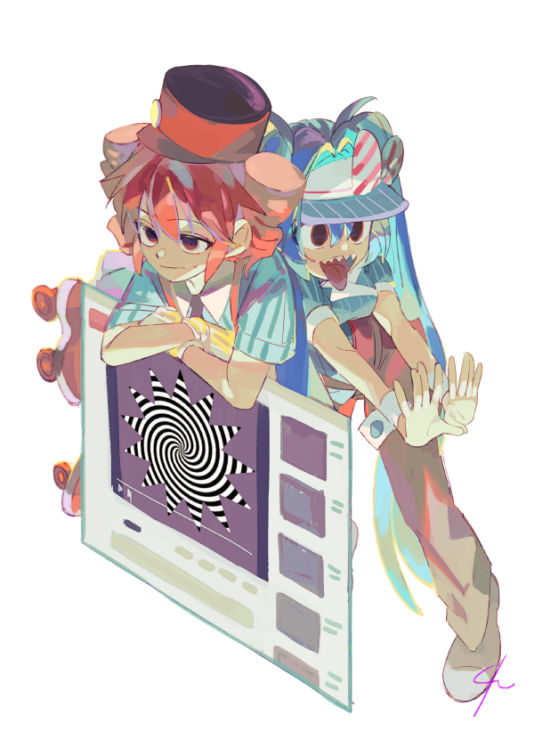 hatsune miku and kasane teto (vocaloid and 3 more) drawn by senzzang