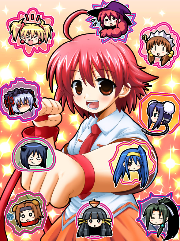 aino heart, daidouji kira, lilica felchenerow, mei-fang, tsuzura saki, and 6 more (arcana heart) drawn by waiai