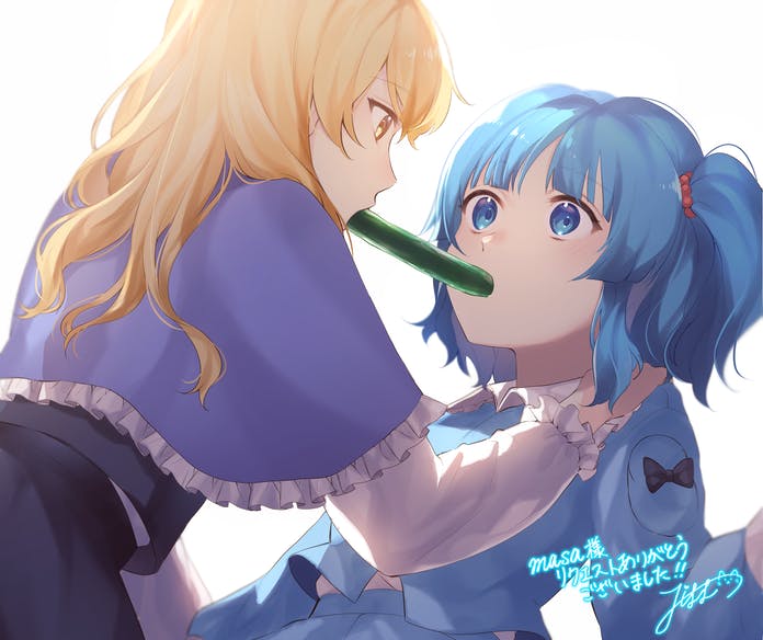 kirisame marisa and kawashiro nitori (touhou) drawn by jill_07km
