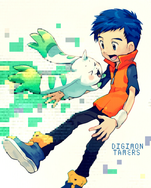 terriermon and lee jianliang (digimon and 1 more) drawn by t_k_g