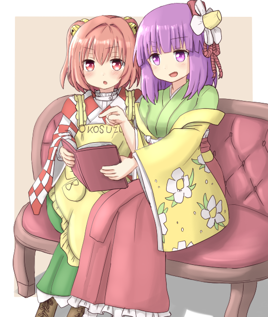 hieda no akyuu and motoori kosuzu (touhou) drawn by dadamori