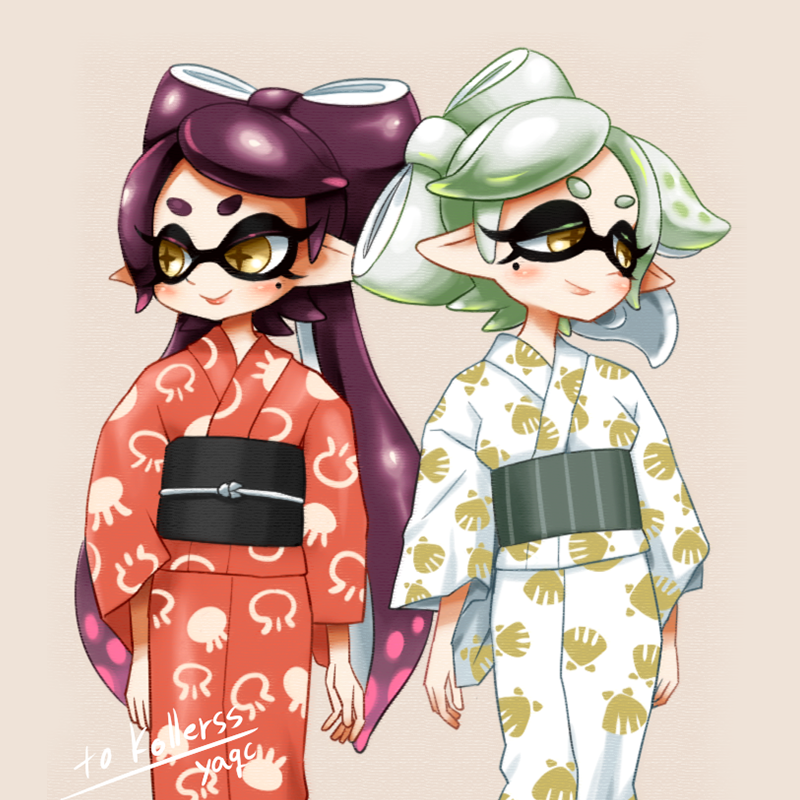 callie and marie (splatoon and 1 more) drawn by yuta_agc