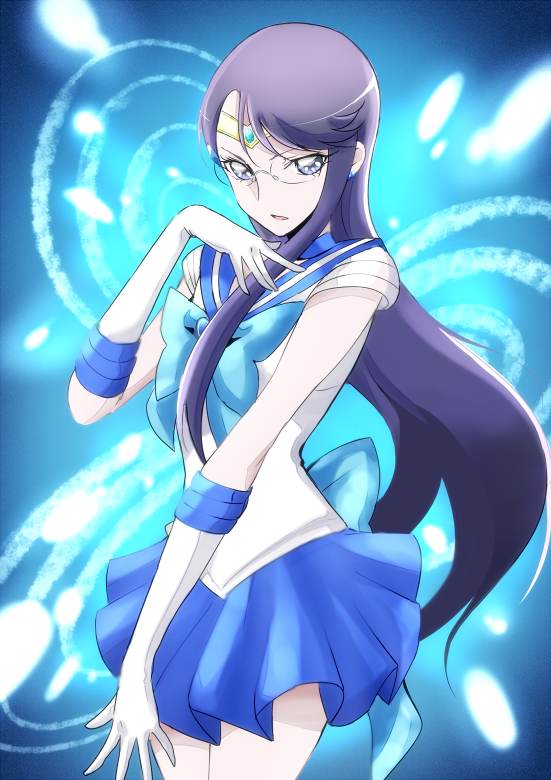 sailor mercury, tsukikage yuri, and hisakawa aya (precure and 2 more) drawn by tsukikage_oyama