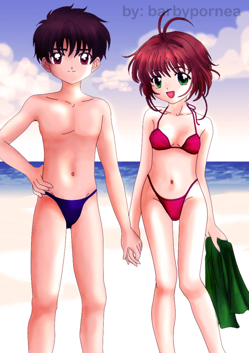 kinomoto sakura and li syaoran (cardcaptor sakura) drawn by barby_pornea