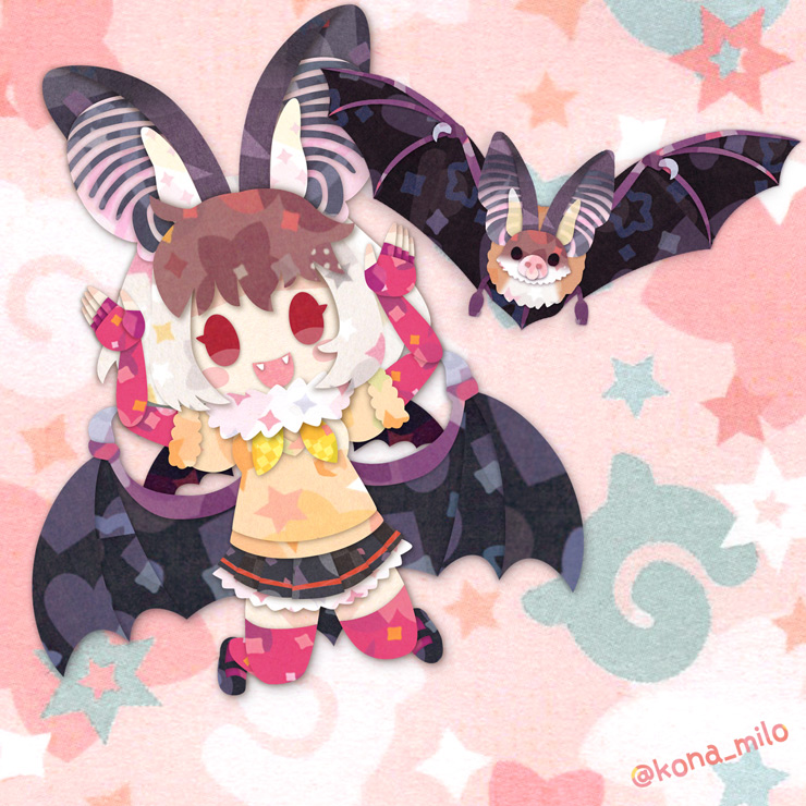 brown long-eared bat (kemono friends) drawn by kikuchi_milo