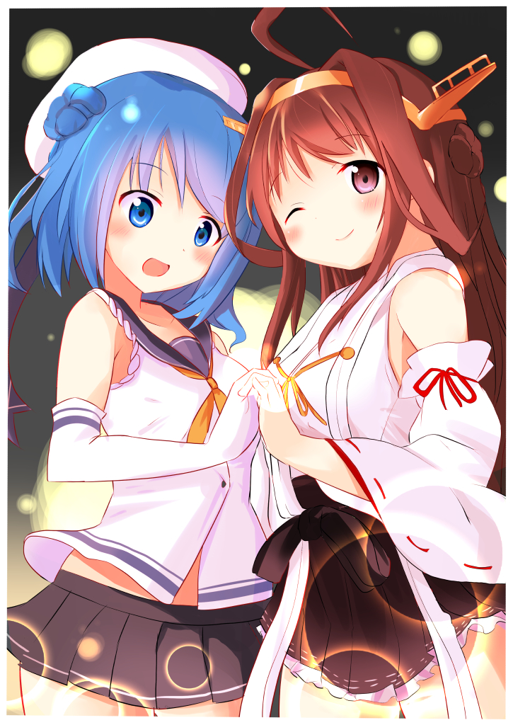 kongou and urakaze (kantai collection) drawn by sou_(soutennkouchi)