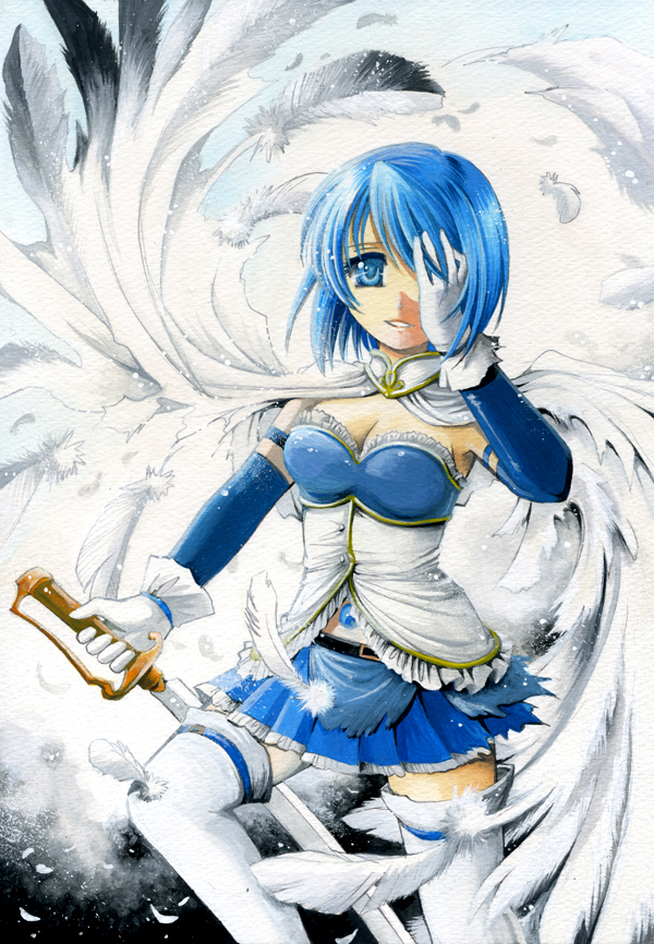 miki sayaka (mahou shoujo madoka magica) drawn by myu-kimera