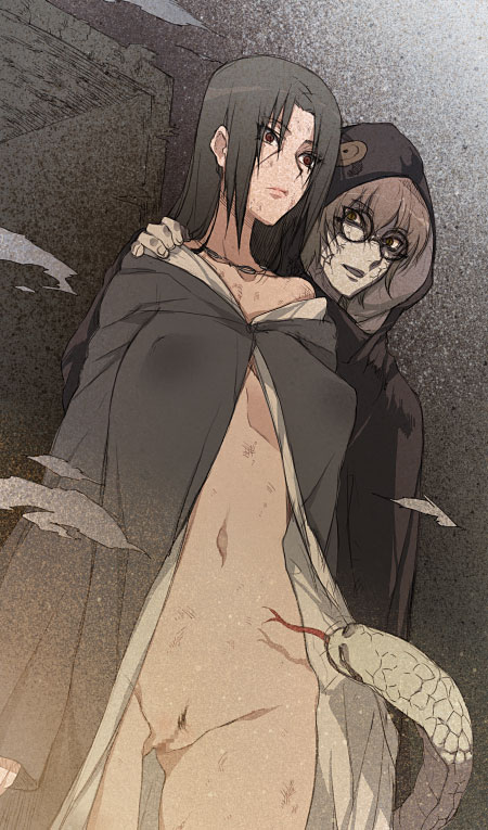 uchiha itachi and yakushi kabuto (naruto and 1 more) drawn by zokenwatarushi