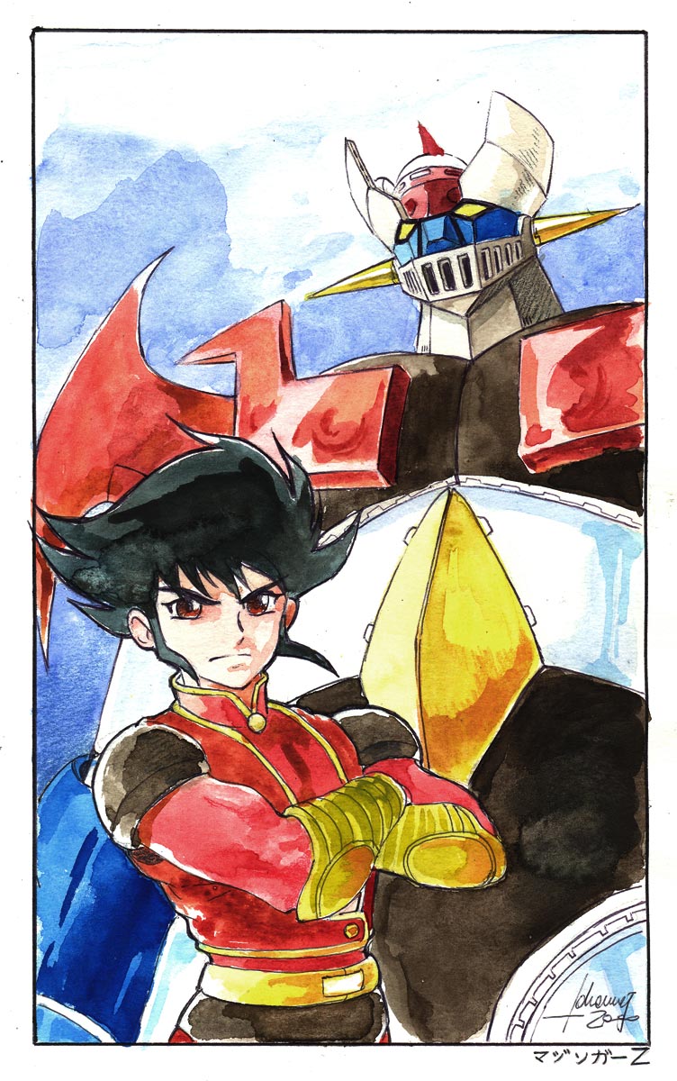mazinger z and kabuto kouji (mazinger and 1 more) drawn by whelljeck