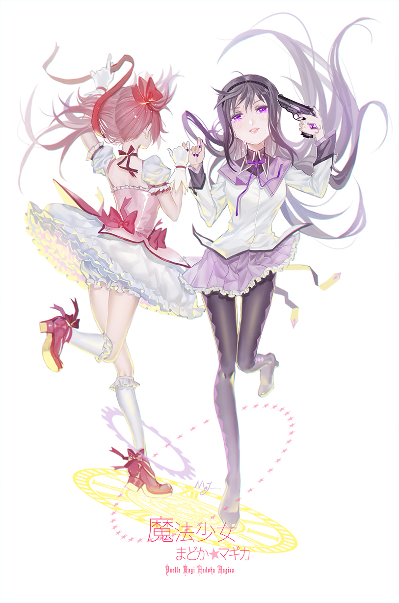 akemi homura and kaname madoka (mahou shoujo madoka magica) drawn by majiang
