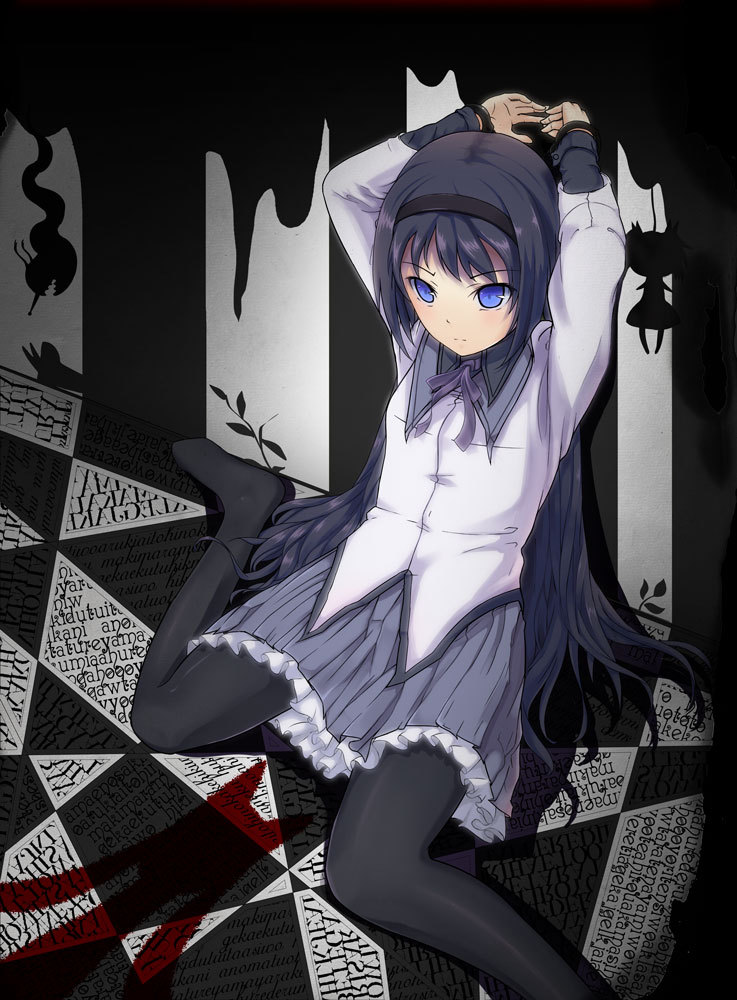 akemi homura and kyubey (mahou shoujo madoka magica) drawn by miyashiro_ryuutarou