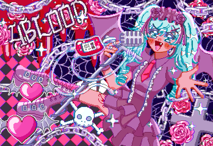 hatsune miku (vocaloid and 1 more) drawn by ru_(toyhamu)
