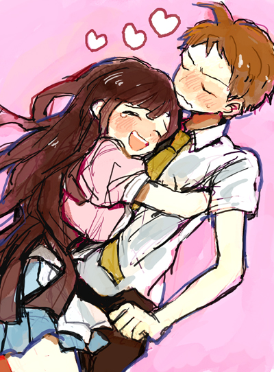 hinata hajime and tsumiki mikan (danganronpa and 1 more) drawn by nanzuyo_(gnsi)