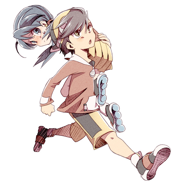 ethan and kris (pokemon and 1 more) drawn by atom_(@tom)