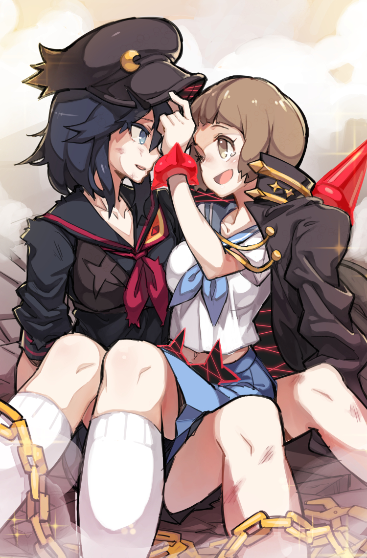 matoi ryuuko, senketsu, and mankanshoku mako (kill la kill) drawn by ge-b