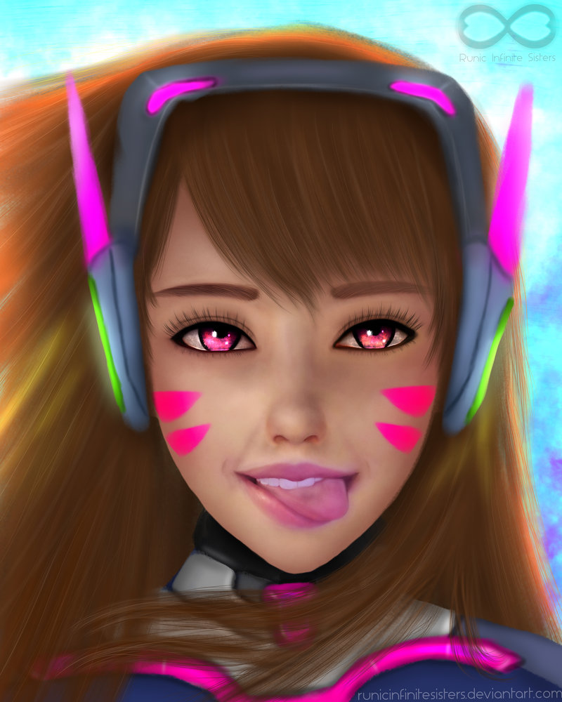 d.va (overwatch and 1 more) drawn by runicinfinitesisters