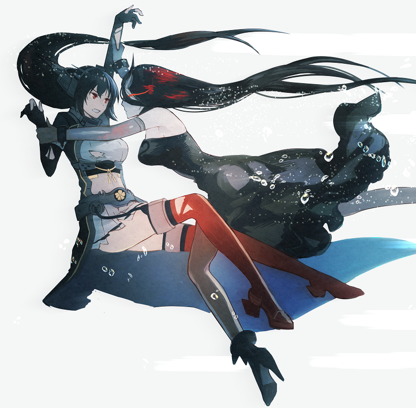 nagato, nagato kai ni, and battleship water oni (kantai collection) drawn by kasumi_(skchkko)