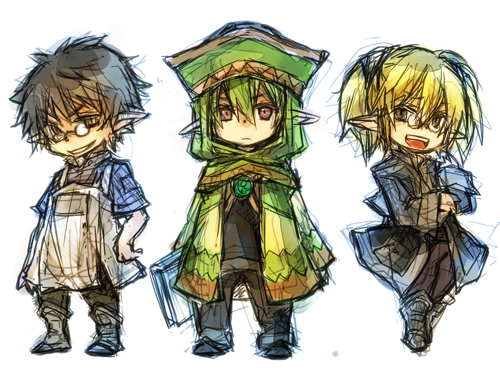 shantotto, karaha-baruha, and zonpa-zippa (final fantasy and 1 more) drawn by fujiwara_akina