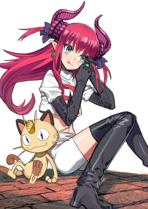 elizabeth bathory, jessie, and meowth (fate and 3 more) drawn by mitsu_taro