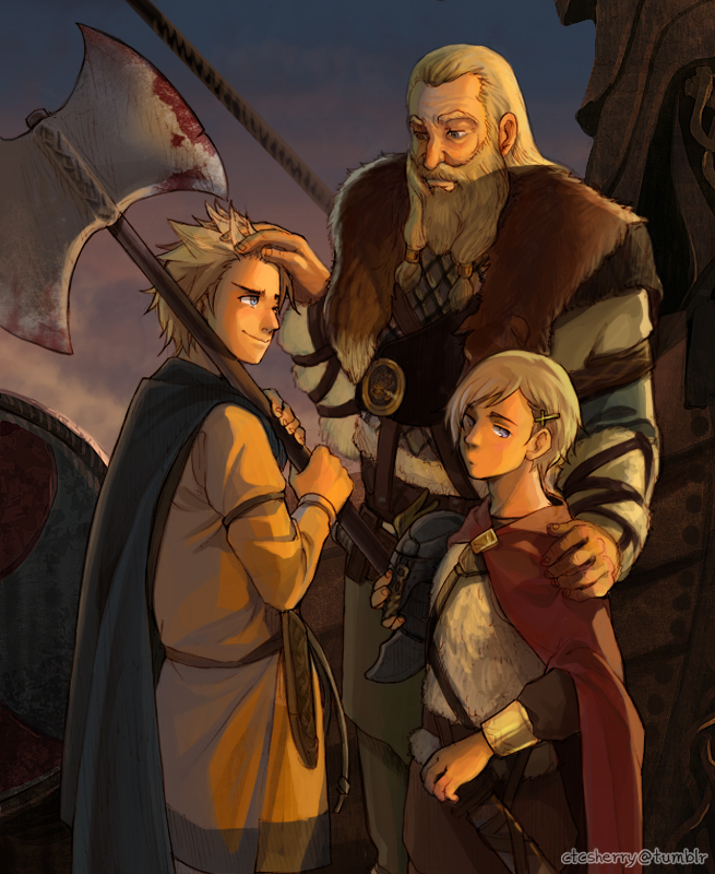 norway, denmark, and harald bluetooth (axis powers hetalia and 2 more) drawn by sherry_lai