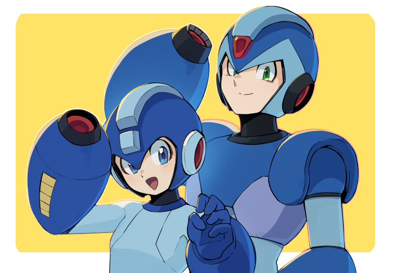 x and mega man (mega man and 1 more) drawn by oonami_watari