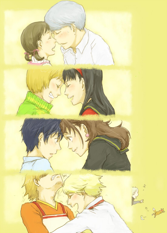 narukami yu, shirogane naoto, satonaka chie, kujikawa rise, amagi yukiko, and 5 more (persona and 1 more) drawn by akemo