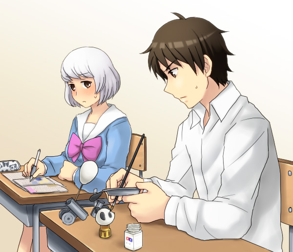 yokoi rumi and seki toshinari (tonari no seki-kun) drawn by luft_(luft_dokka)