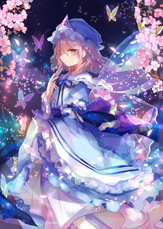 saigyouji yuyuko (touhou and 1 more) drawn by kazu_(muchuukai)