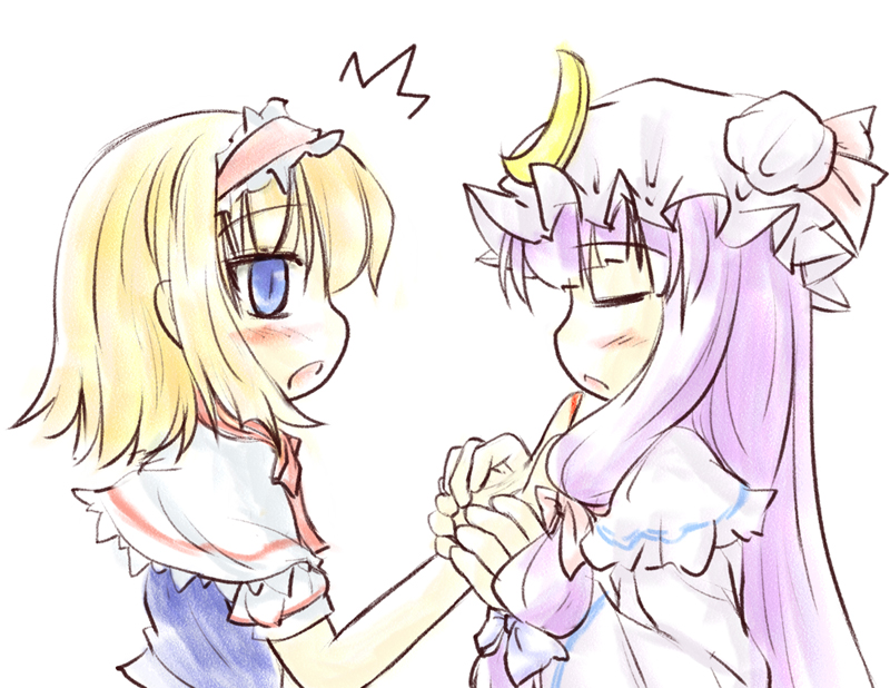 alice margatroid and patchouli knowledge (touhou) drawn by natsuki_(silent_selena)