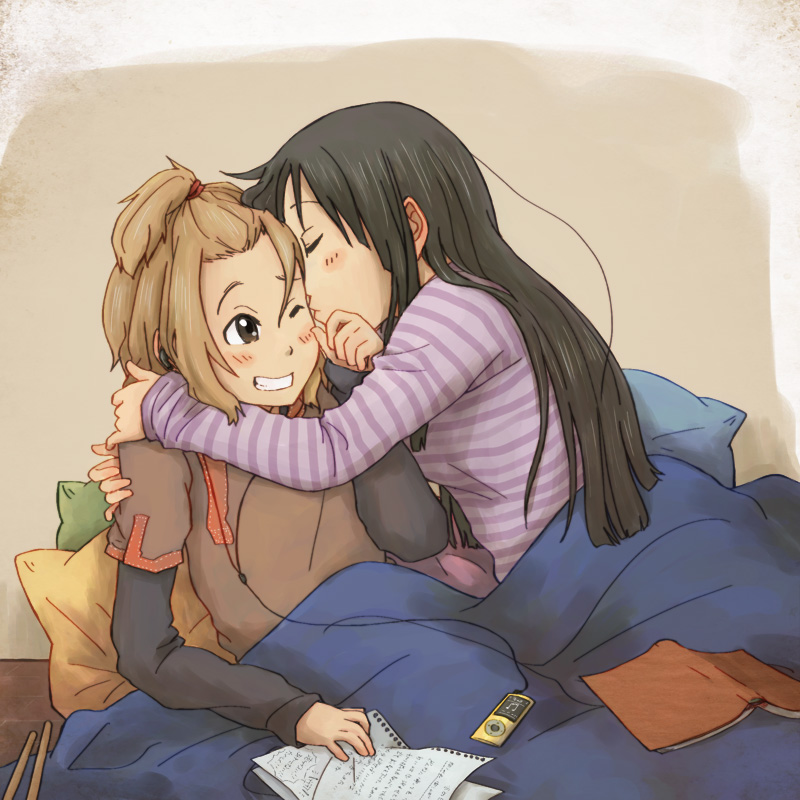 akiyama mio and tainaka ritsu (k-on!) drawn by bonjin