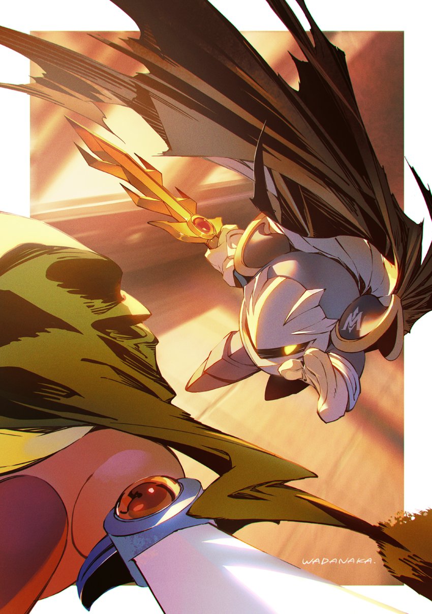 kirby, meta knight, and sword kirby (kirby and 1 more) drawn by wadanaka
