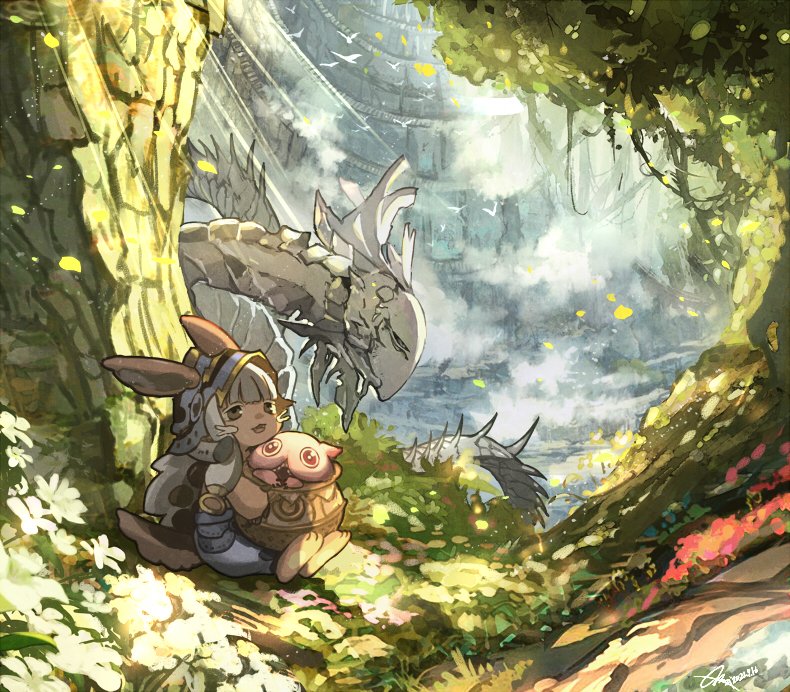 nanachi, mitty, and belafu (made in abyss) drawn by nijihayashi