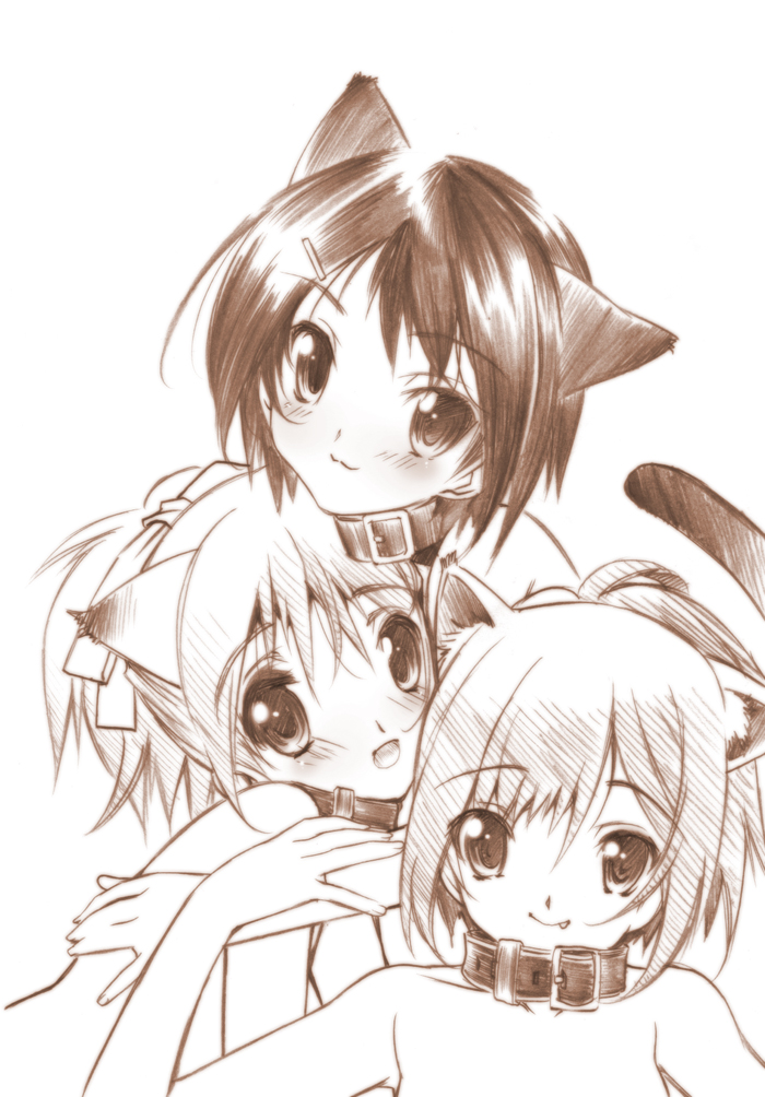 maekawa miku, hirasawa ui, and ikeda kana (idolmaster and 3 more) drawn by senomoto_hisashi