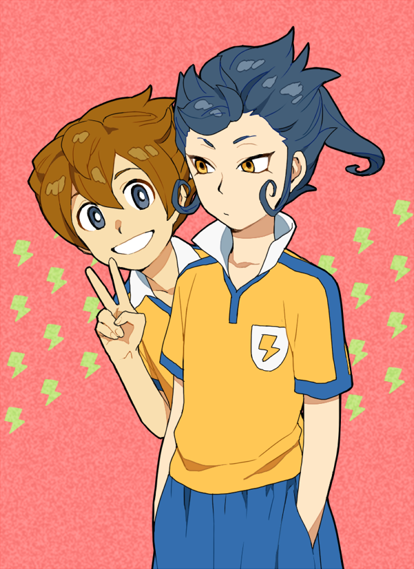 matsukaze tenma and tsurugi kyousuke (inazuma eleven and 1 more) drawn by mosako