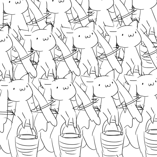 kyubey and broom (mahou shoujo madoka magica and 2 more) drawn by amaiwashi