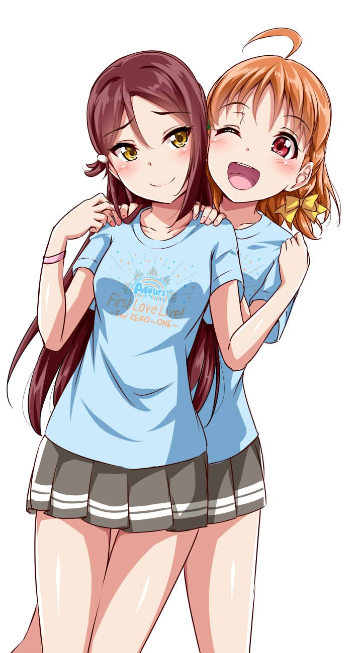 sakurauchi riko and takami chika (love live! and 1 more) drawn by yopparai_oni