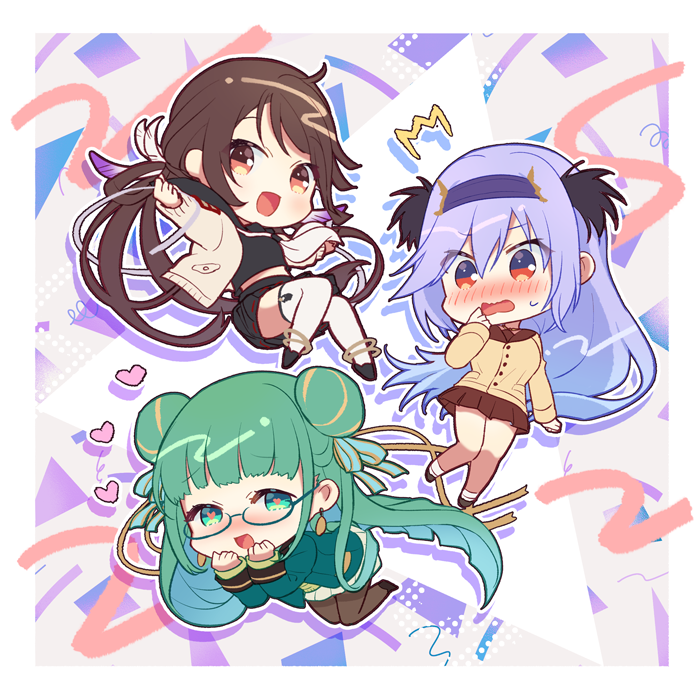 yumekiri kunimune, tsuruga masamune, and kikkou sadamune (tenka hyakken) drawn by okanoyuno