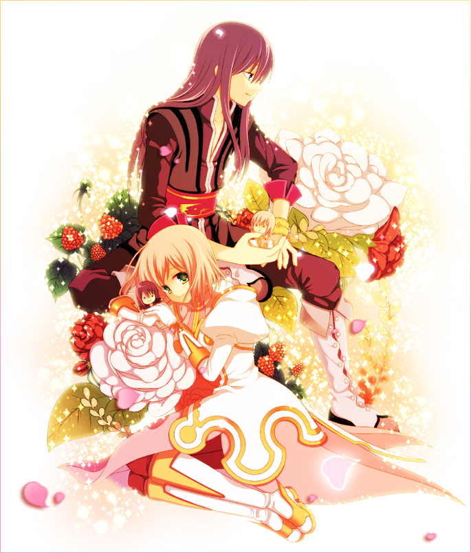 yuri lowell and estellise sidos heurassein (tales of and 1 more) drawn by ayamisiro