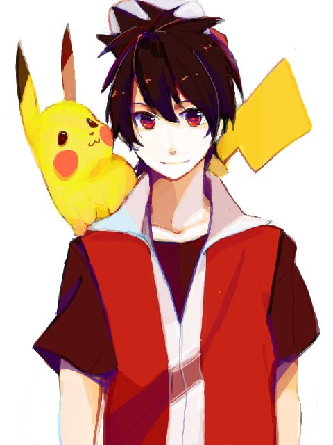 pikachu, red, and pika (pokemon and 1 more) drawn by panko