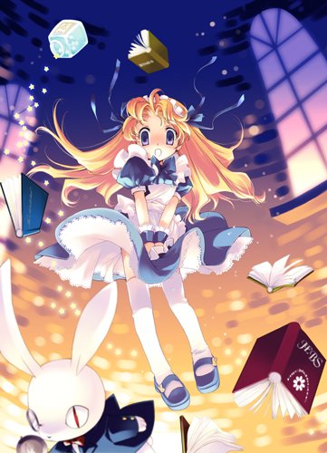 alice and white rabbit (original and 1 more) drawn by ikusabe_lu