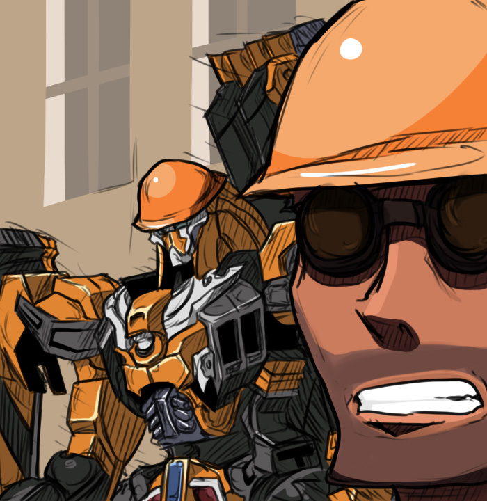 engineer and gunleon (super robot wars and 3 more)
