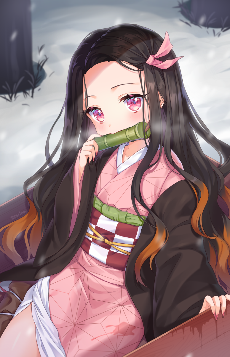 kamado nezuko (kimetsu no yaiba) drawn by moorina