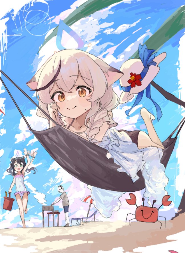 sensei, doodle sensei, kokona, and shun (blue archive) drawn by shimeji_take