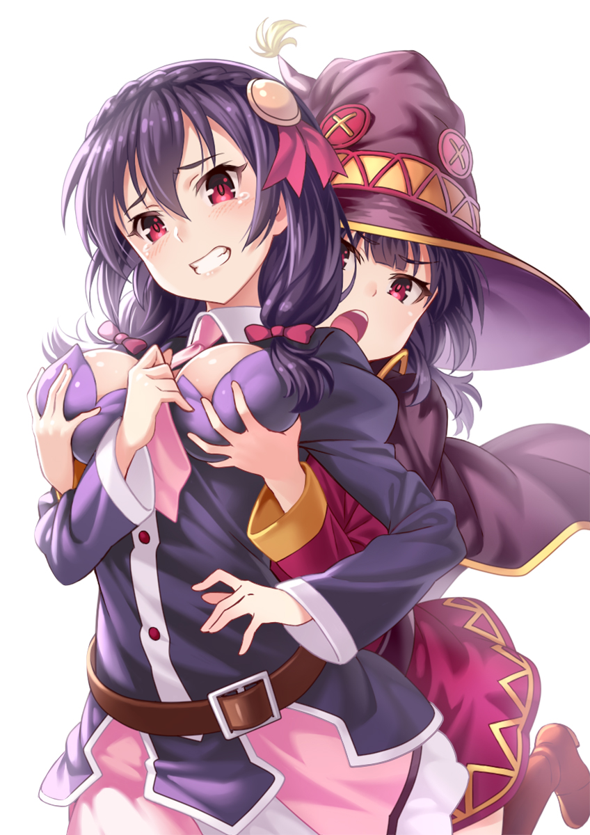megumin and yunyun (kono subarashii sekai ni shukufuku wo!) drawn by porikeracchou