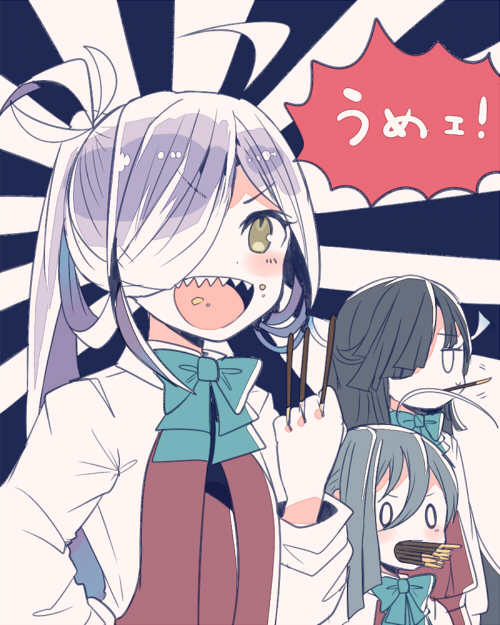 kiyoshimo, asashimo, and hayashimo (kantai collection) drawn by itomugi-kun