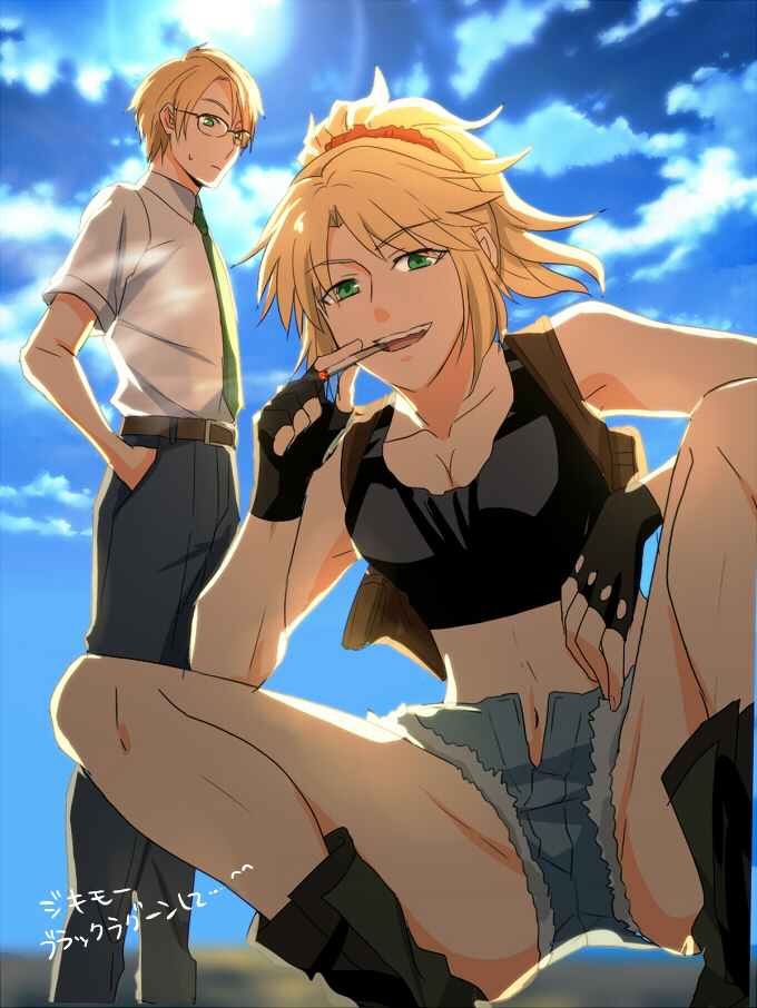mordred, revy, jekyll and hyde, henry jekyll, and okajima rokuro (fate and 2 more) drawn by satou_(fujisanjj-mesigaumaize)