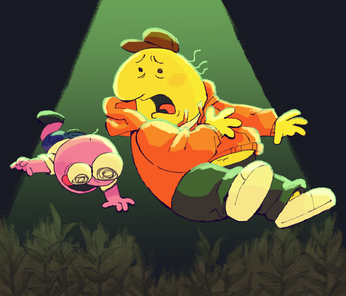 charlie dompler and pim pimling (smiling friends) drawn by natibranch