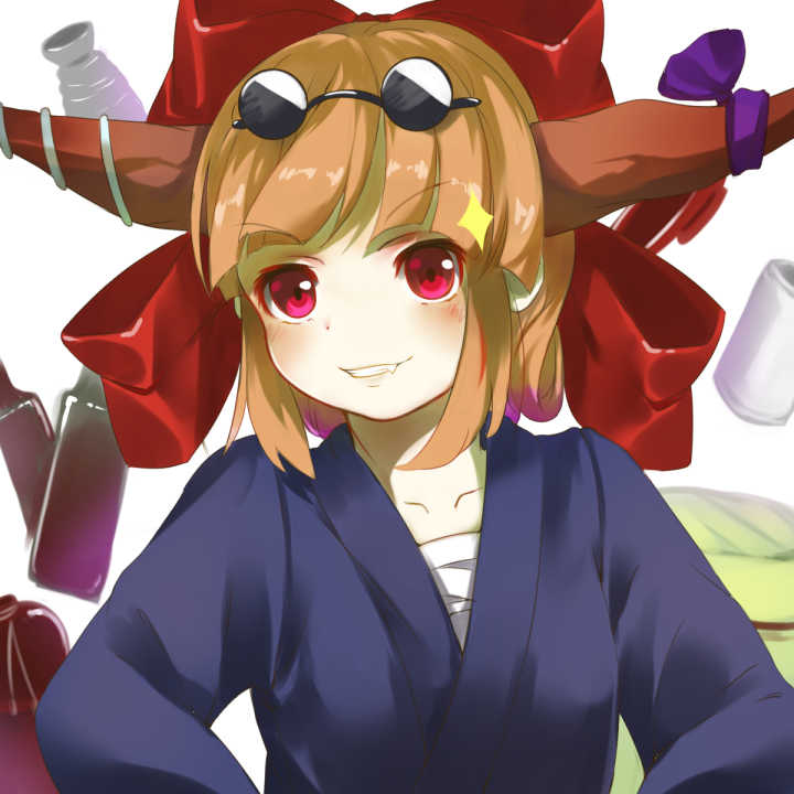 ibuki suika (touhou and 1 more) drawn by piyodesu