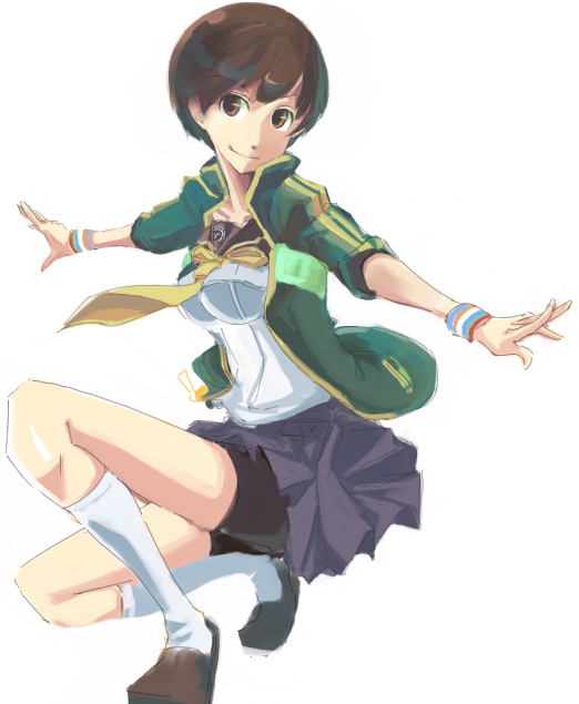 satonaka chie (persona and 1 more) drawn by moto_kichi