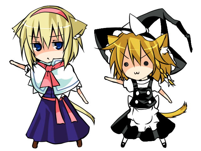 kirisame marisa and alice margatroid (touhou) drawn by toraneko
